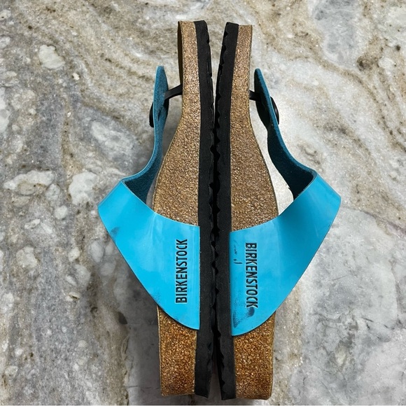 Birkenstock Birko Flor GIZEH Blue Patent 36 L9 M7 EU40 Regular/Wide ***Rare*** - Picture 7 of 11